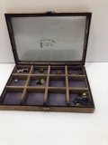 Antique cuff links/antique storage box by KING