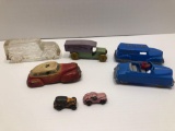 Toy cars(glass,metal,and plastic and celluloid)