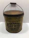 Vintage MOSEMANN'S PEANUT BUTTER 25lb tin(Mosemann Co. Lancaster Pa.)/bail handle