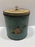 Vintage metal canister tin