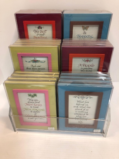 5x7 framed motivational sayings with retail display rack