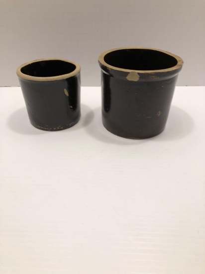 2- small Stoneware/pottery crocks