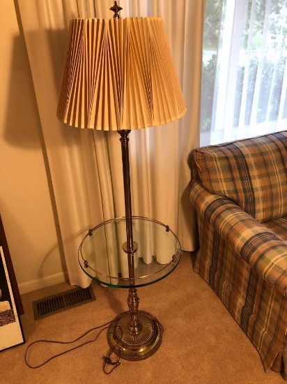 Glass table floor lamp