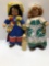 2- antique MOLLY'ES International Costumed dolls(Darby Pa),corn silk doll