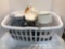 Plastic laundry basket, KITCHEN AID coffee maker,blender and food processor tops(no bottoms)