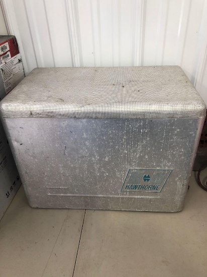 Vintage aluminum HAWTHORNE ice chest
