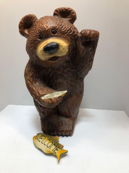 Ceramic waving bear/Welcome fish(needs repair)