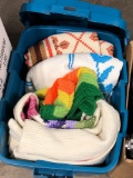 Afghans,blankets/tote and lid