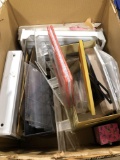 Office supplies (3 ring binders,plastic desk organizers,picture frames,photo albums,paper,more)