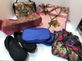 Pink camouflage backpack,camouflage purses,DANSKIN yoga pants(Med 8-10),pencil bags,more
