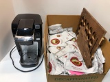 KEURIG coffee maker,wooden K-cup holder,Cafe Morning coffee