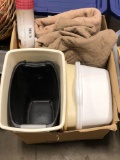 Plastic tubs,trash cans,drawer liner,more