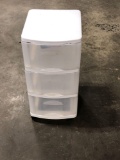 Rolling plastic storage drawers