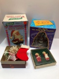 Vintage HALLMARK ornaments, vintage YULETIDE Drumming Santa, Christmas decorations