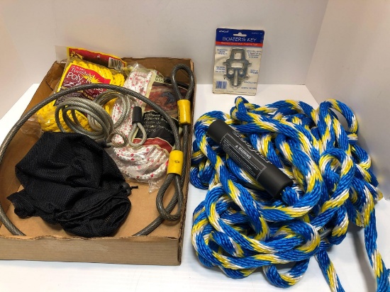 Boating rope,boaters key,rope,mesh bag,security cables