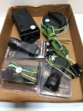 Trailer electric plugs& sockets,7 blade& 4 pin testers,trailer plastic junction box,more