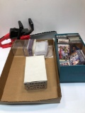 Sports collector cards,card cases,toy battery operated chainsaw