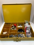 Metal divided storage box/contents