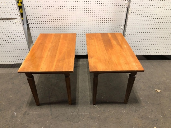 Matching vintage wooden end tables