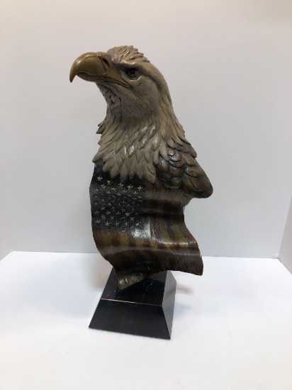 Fine Art Limited Edition Bronze Sculpture AMERICAN FLAG/EAGLE bust by David H.Turner