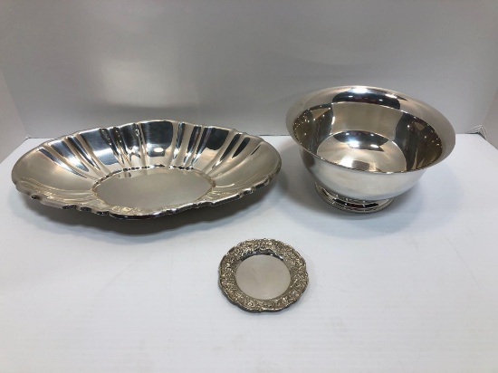 STERLING Silver (bowl,server,coaster)