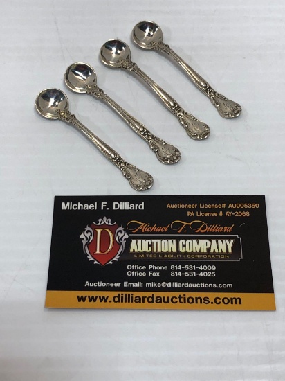 4- matching vintage STERLING silver salt spoons