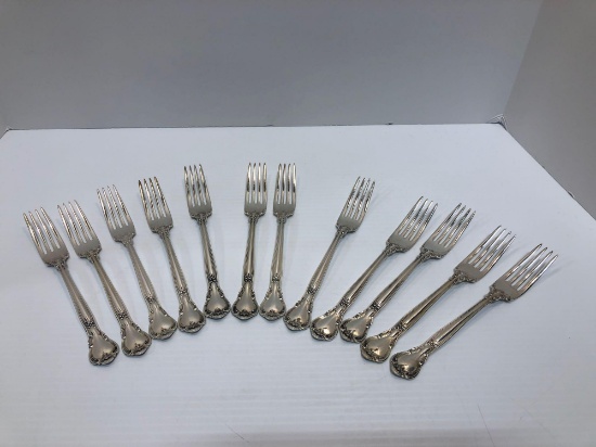 12- GORHAM STERLING silver flatware forks