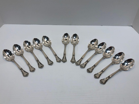 12- GORHAM CHANTILLY STERLING silver flatware spoons