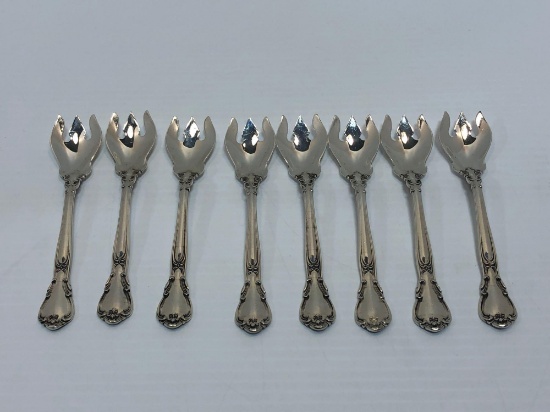 8- GORHAM STERLING silver ice cream forks
