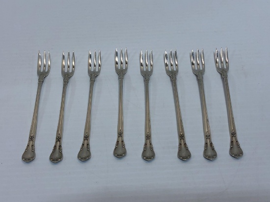 8-Vintage GORHAM STERLING silver cocktail forks