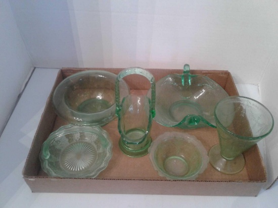 Green depression glass