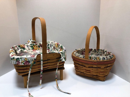 LONGABERGER baskets: matching floral lined baskets