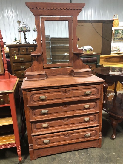 Antique wood dresser w/ mirror