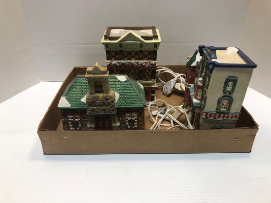 Holiday expressions Christmas villages: Firehouse, school, Royal theatre