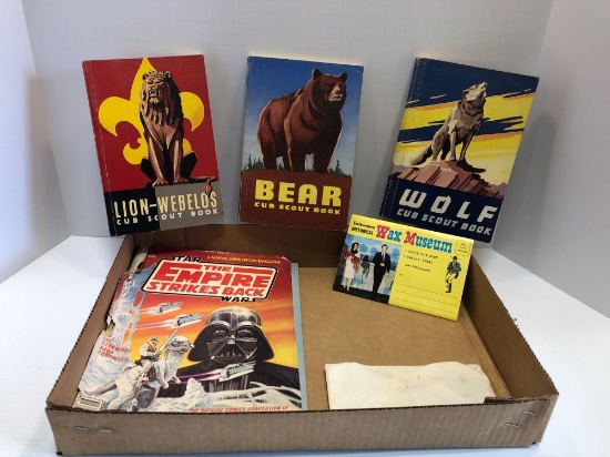 Wolf Cub Scout book, Bear Cub Scout book, The Empire strikes back comic book, more