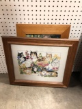 Cross-stitch cat themed wall decor