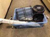 Wire baskets, table fan, under cabinet light, more