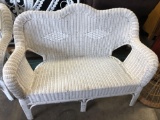 White wicker couch