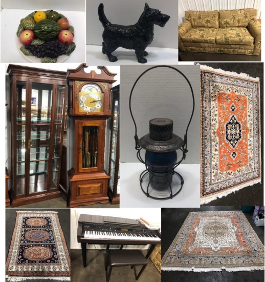 Handcrafted rugs, Furniture, Railroad memorabilia