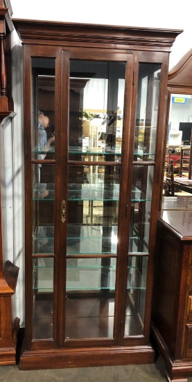 Lighted China cabinet w/ glass shelves (LOTS 10 & 30 MATCH)