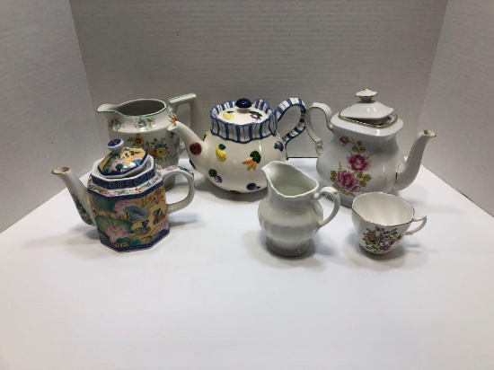 Teapots- JG Meakin, Herman Dodge & Sons, Handpainted Nippon, more