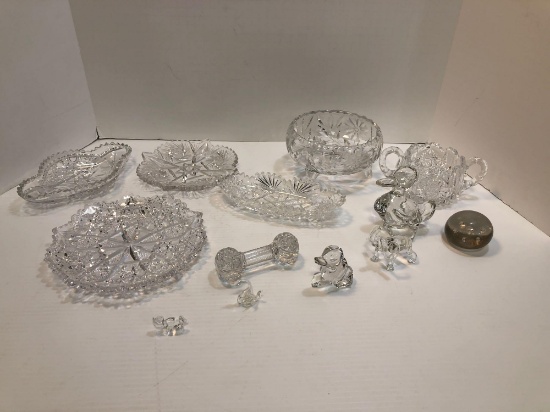 Crystal dishes, plates, figurines