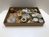 Wood goblet, glass coasters, Bavaria cup, child's tea set, more