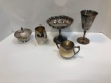 Paul Revere reproduction silver, F.B Rogers silver on copper, WMA Rogers silver: goblet, creamer,