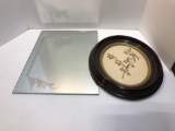 Decorative wall mirror, Vintage floral painting