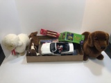 Stuffed animals, BMW Maisto model, puzzles, more