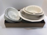Pfaltzgraff mixing bowl, Corningware pan, pie plates, more
