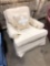 White floral pattern stuff chair matches Lot 13