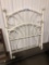 White metal twin bed frame headboard footboard needs footboard repaired