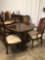 Dining room table and 6 chairs 2 leaves( fair condition)
